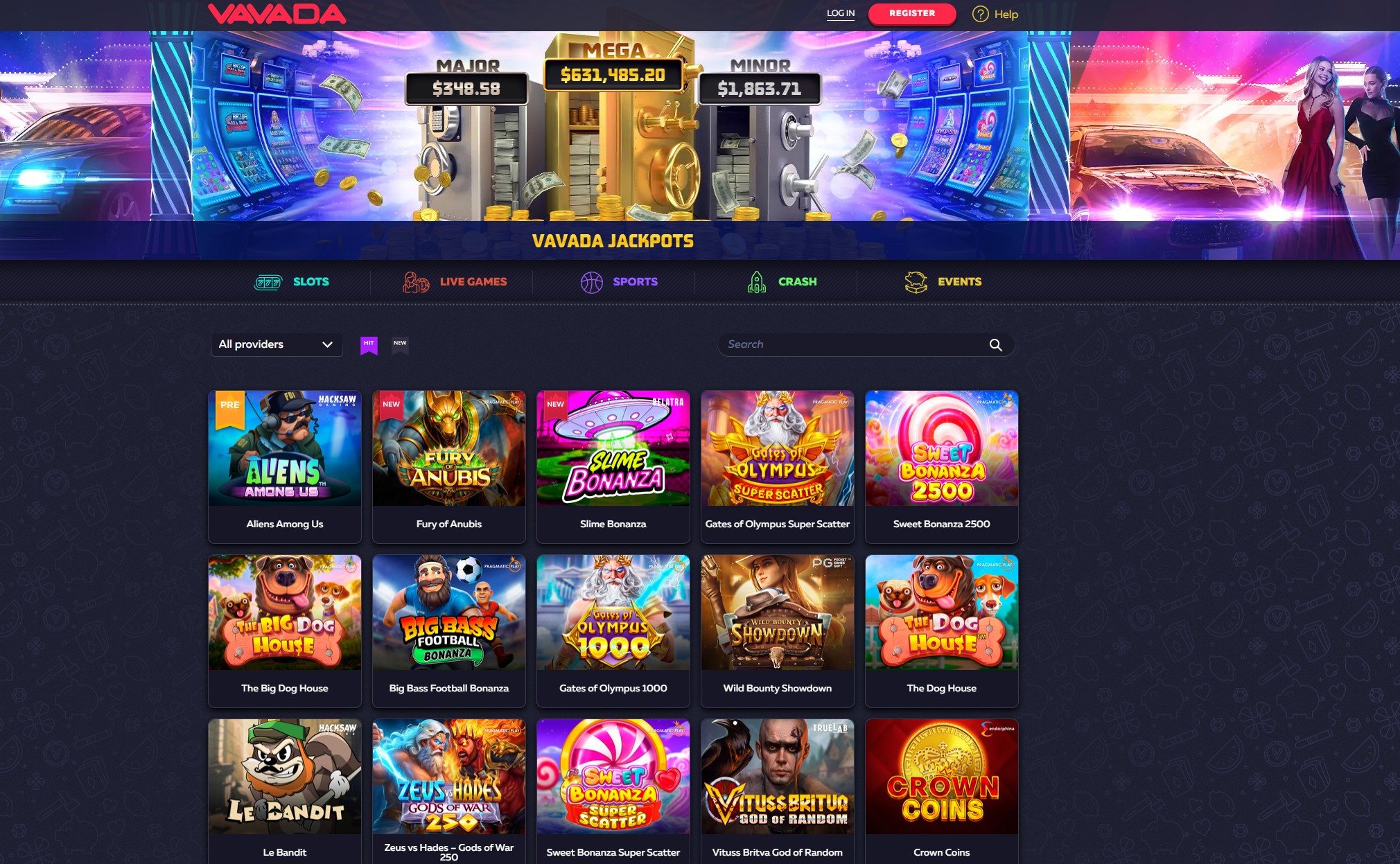 vavada casino menu